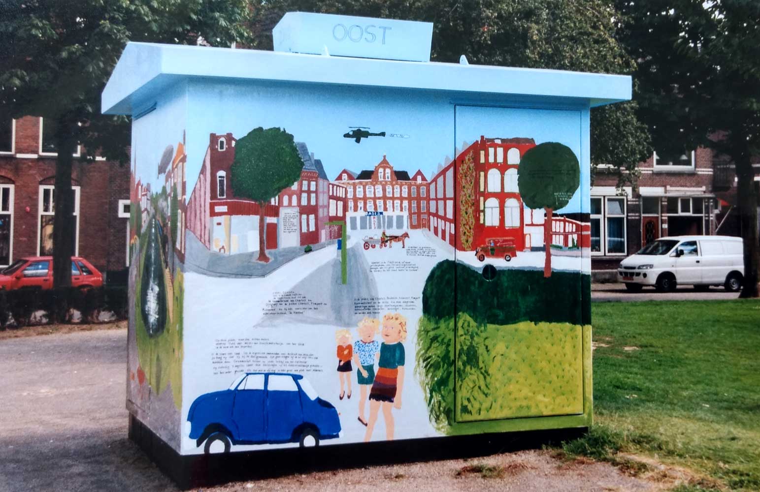 Het huisje, beschilderd door Pim, dat vroeger langs de Boergoensevliet stond